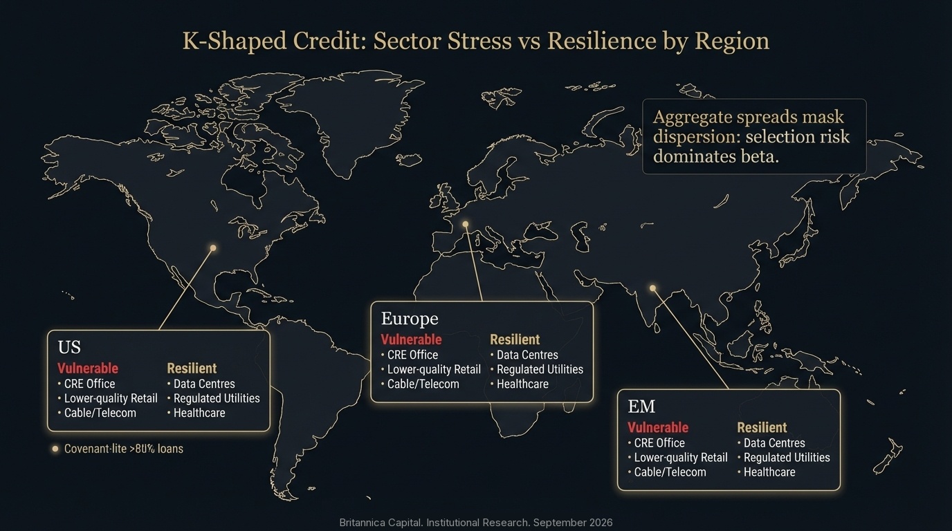K-Shaped Credit: Sector Stress vs Resilience by Region