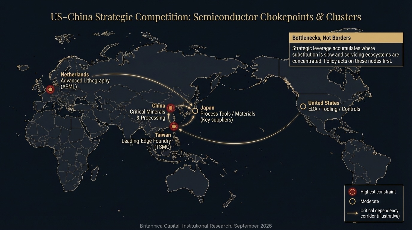 US-China Strategic Competition: Semiconductor Chokepoints and Clusters
