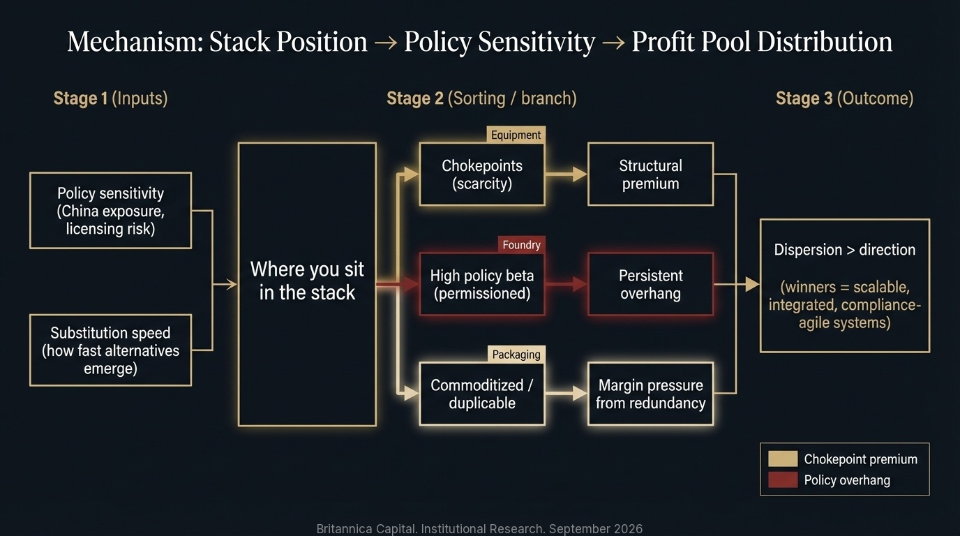 Mechanism: Stack Position, Policy Sensitivity, Profit Pool Distribution